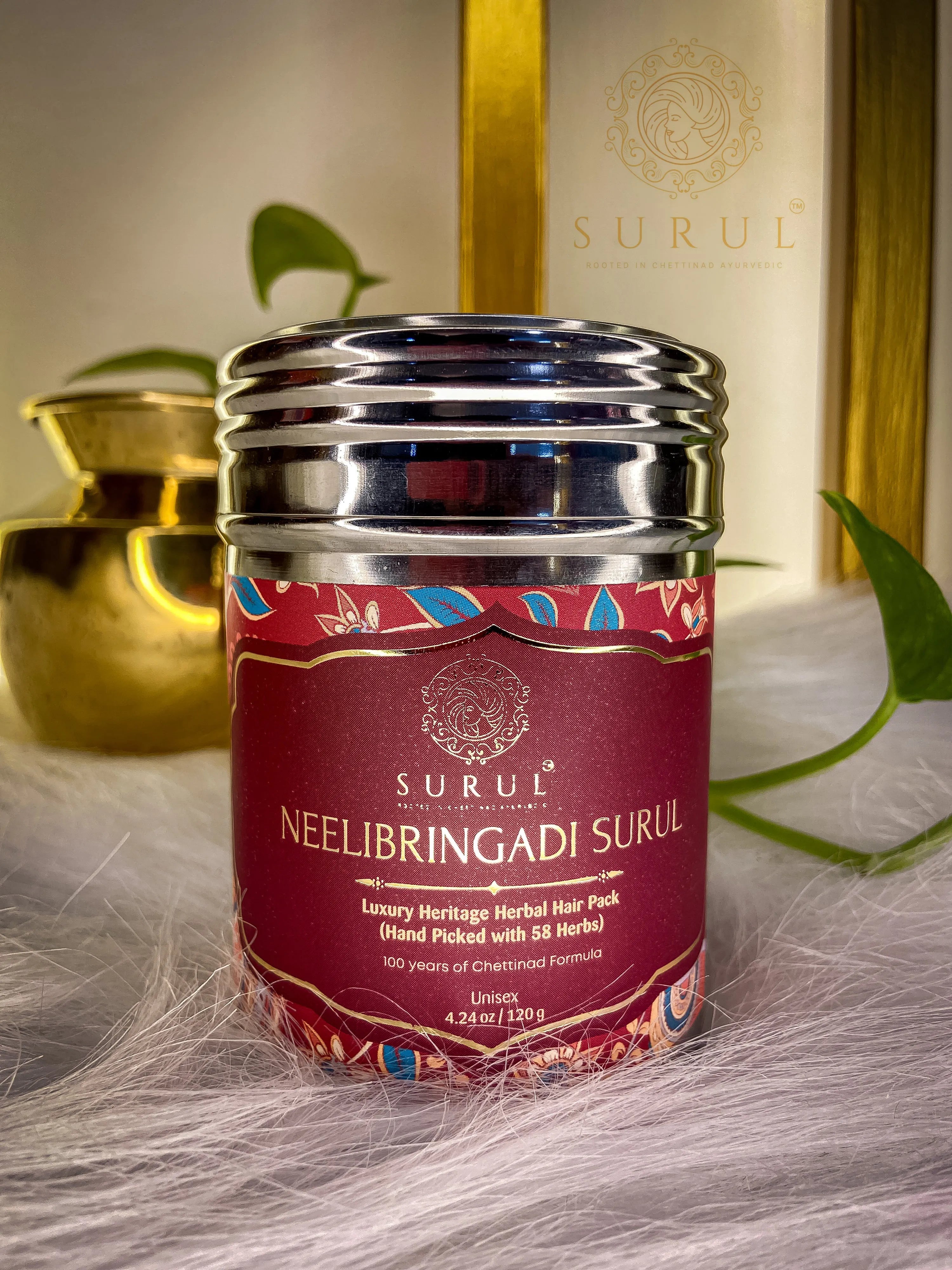 Herbal Hair Pack Powder: Neelibringadi Surul - Surul Chettinad
