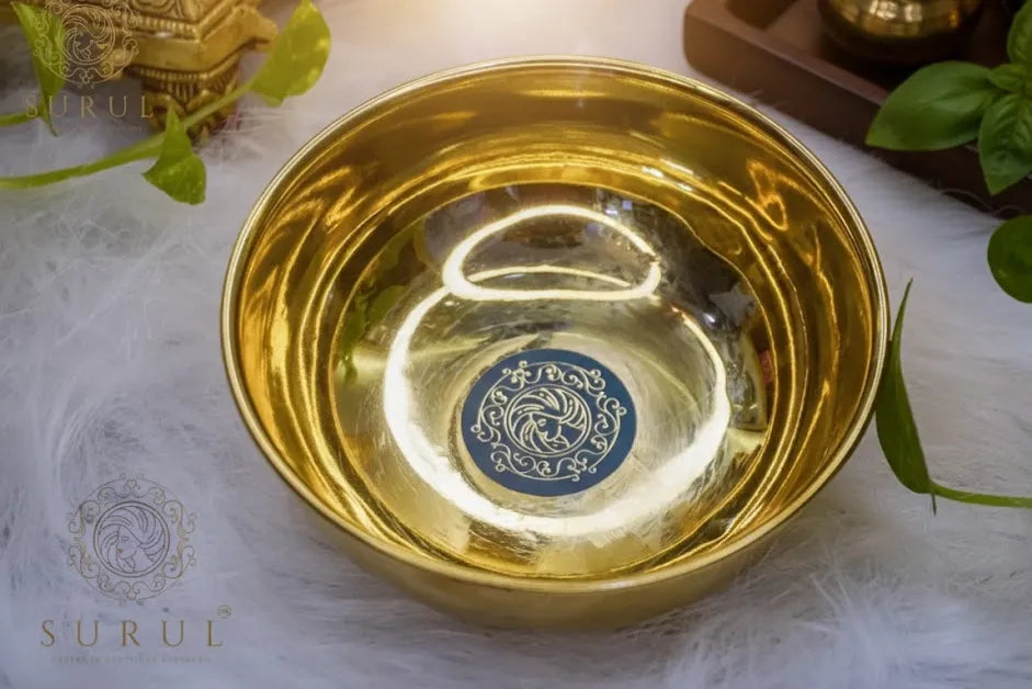 Authentic Brass Bowl Large For Herbal Hair Care - Surul Chettinad