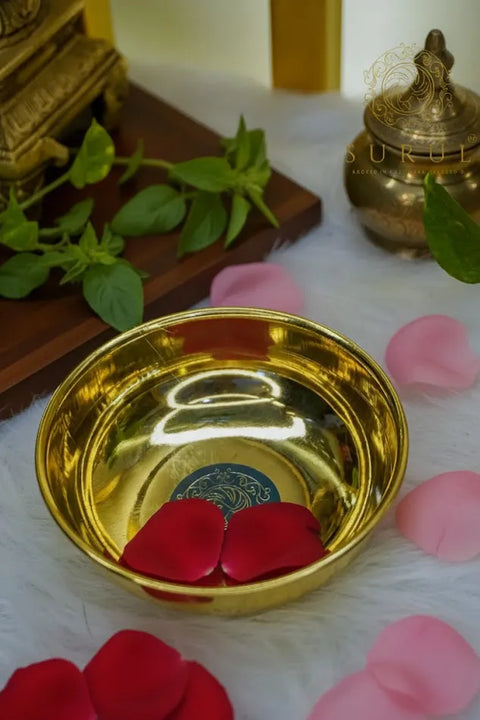PITALAA SURUL: Traditional Chettinad Small Brass Bowl for Ayurvedic Face Care